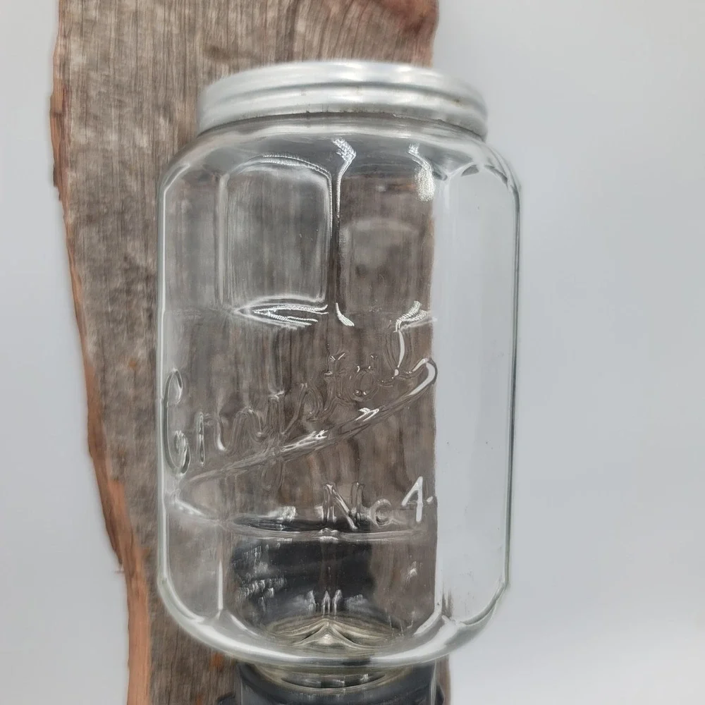 Arcade Crystal No 4 Wall Mount Coffee Grinder Cast Iron Rustic Wood Farmhouse